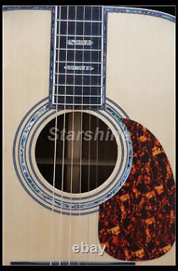 Guitare électro-acoustique couleur naturelle avec table en épicéa massif et finition brillante 6 cordes