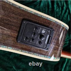 Guitare électro-acoustique creuse en bois massif avec incrustations d'abricot en érable améliorée