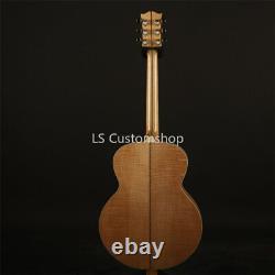Guitare électro-acoustique en forme de J200 à 6 cordes, avec dos en érable flammé et table en épicéa massif.