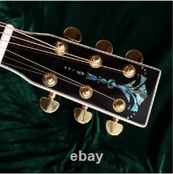 Guitare électro-acoustique faite à la main avec table en épicéa rouge et touche en ébène, avec égaliseur