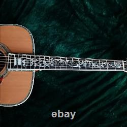 Guitare électro-acoustique modèle D de 41 pouces avec touche en ébène et table en bois d'épicéa rouge