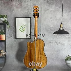 Guitare électroacoustique Hollow Body D45 Full Koa avec écrou en os, table en Koa massif et 6 cordes