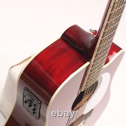 STARSHINE Guitare électro-acoustique à 12 cordes avec pan coupé, table en épicéa et incrustations en nacre